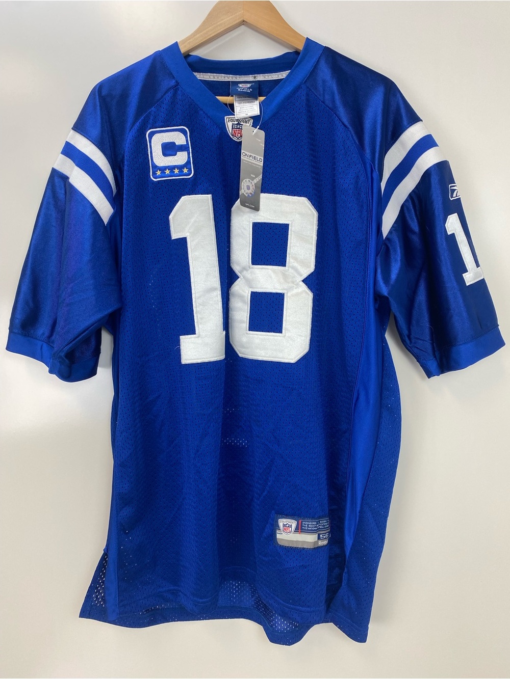 Reebok On-Field Peyton Manning Captain Indianapolis Colts Jersey NWT